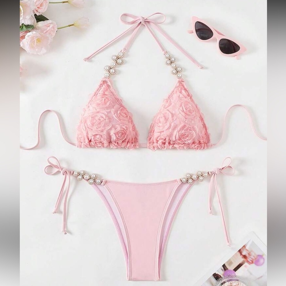 Flower Rhinestone Bikini - Picture 4 of 4